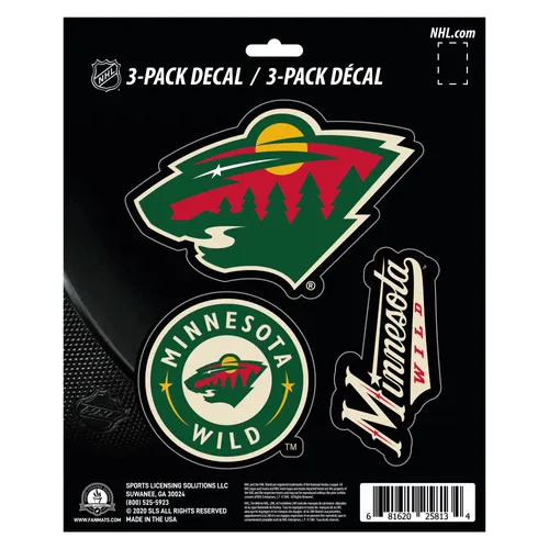 Fan Mats Minnesota Wild 3 Piece Decal Sticker Set