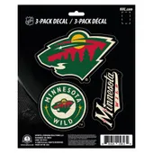 Fan Mats Minnesota Wild 3 Piece Decal Sticker Set