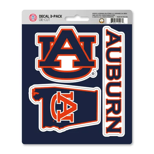 Fan Mats Auburn Tigers 3 Piece Decal Sticker Set