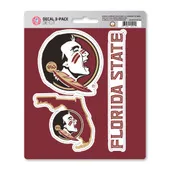 Fan Mats Florida State Seminoles 3 Piece Decal Sticker Set