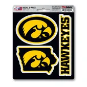 Fan Mats Iowa Hawkeyes 3 Piece Decal Sticker Set