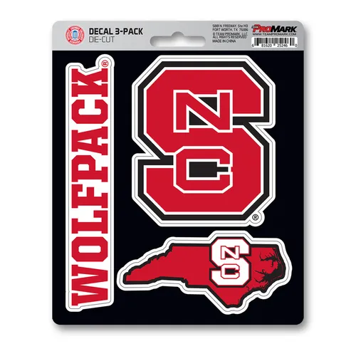 Fan Mats Nc State Wolfpack 3 Piece Decal Sticker Set