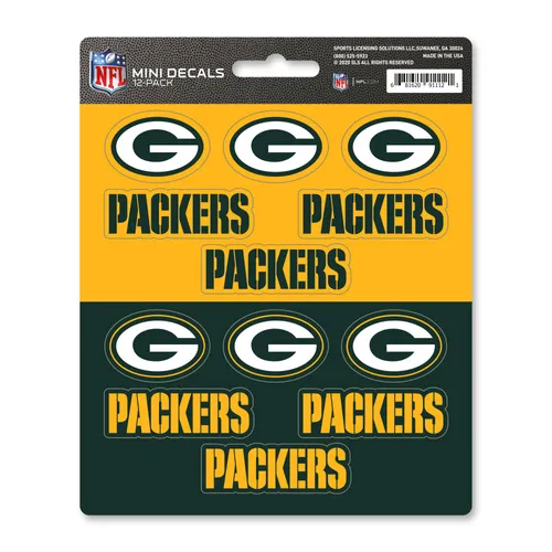 Fan Mats Green Bay Packers 12 Count Mini Decal Sticker Pack