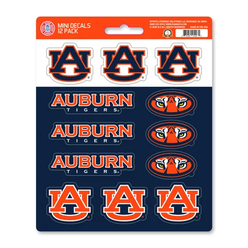 Fan Mats Auburn Tigers 12 Count Mini Decal Sticker Pack