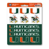 Fan Mats Miami Hurricanes 12 Count Mini Decal Sticker Pack