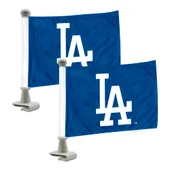 Fan Mats Los Angeles Dodgers Ambassador Car Flags - 2 Pack Mini Auto Flags, 4In X 6In