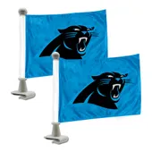 Fan Mats Carolina Panthers Ambassador Car Flags - 2 Pack Mini Auto Flags, 4In X 6In