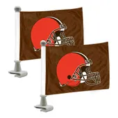 Fan Mats Cleveland Browns Ambassador Car Flags - 2 Pack Mini Auto Flags, 4In X 6In