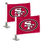 Fan Mats San Francisco 49Ers Ambassador Car Flags - 2 Pack Mini Auto Flags, 4In X 6In