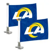 Fan Mats Los Angeles Rams Ambassador Car Flags - 2 Pack Mini Auto Flags, 4In X 6In