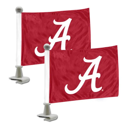 Fan Mats Alabama Crimson Tide Ambassador Car Flags - 2 Pack Mini Auto Flags, 4In X 6In