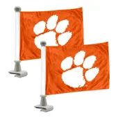 Fan Mats Clemson Tigers Ambassador Car Flags - 2 Pack Mini Auto Flags, 4In X 6In