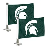 Fan Mats Michigan State Spartans Ambassador Car Flags - 2 Pack Mini Auto Flags, 4In X 6In