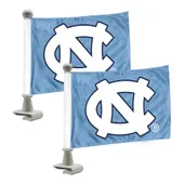 Fan Mats North Carolina Tar Heels Ambassador Car Flags - 2 Pack Mini Auto Flags, 4In X 6In