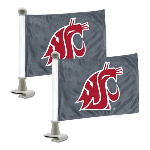 Fan Mats Washington State Cougars Ambassador Car Flags - 2 Pack Mini Auto Flags, 4In X 6In