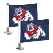 Fan Mats Fresno State Bulldogs Ambassador Car Flags - 2 Pack Mini Auto Flags, 4In X 6In