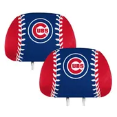 Fan Mats Chicago Cubs Printed Head Rest Cover Set - 2 Pieces