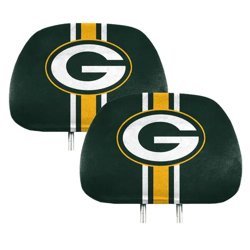 Fan Mats Green Bay Packers Printed Head Rest Cover Set - 2 Pieces