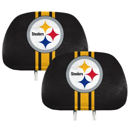 Fan Mats Pittsburgh Steelers Printed Head Rest Cover Set - 2 Pieces