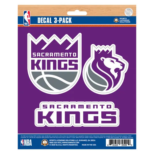 Fan Mats Sacramento Kings 3 Piece Decal Sticker Set