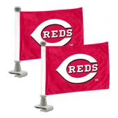 Fan Mats Cincinnati Reds Ambassador Car Flags - 2 Pack Mini Auto Flags, 4In X 6In