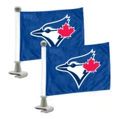 Fan Mats Toronto Blue Jays Ambassador Car Flags - 2 Pack Mini Auto Flags, 4In X 6In