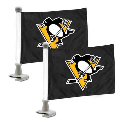 Fan Mats Pittsburgh Penguins Ambassador Car Flags - 2 Pack Mini Auto Flags, 4In X 6In