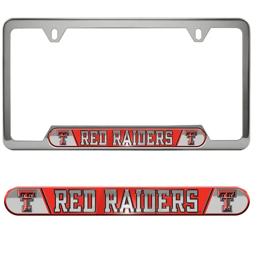 Fan Mats Texas Tech Red Raiders Embossed License Plate Frame, 6.25In X 12.25In