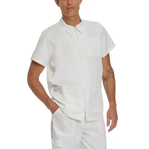 Landau Proflex Men's 6 Pocket Notch Collar Scrub Top 4263PRV. Embroidery is available on this item.