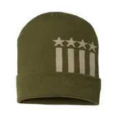 Cap America Usa-Made Patriotic Cuffed Knit Beanie CAP-RK12