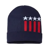 Cap America Usa-Made Patriotic Cuffed Knit Beanie CAP-RK12