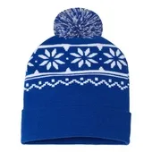 Cap America Usa-Made Snowflake Knit Beanie CAP-RKF12