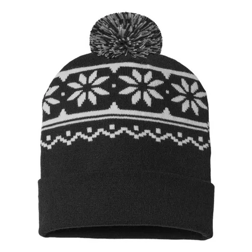 Cap America Usa-Made Snowflake Knit Beanie CAP-RKF12