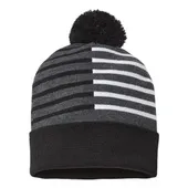 Cap America Usa-Made Half Color Knit Beanie CAP-RKH12