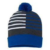 Cap America Usa-Made Half Color Knit Beanie CAP-RKH12