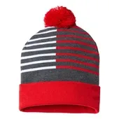 Cap America Usa-Made Half Color Knit Beanie CAP-RKH12