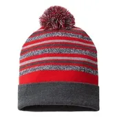 Cap America Usa-Made Striped Knit Beanie CAP-RKL12