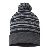 Cap America Usa-Made Striped Knit Beanie CAP-RKL12