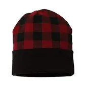 Cap America Usa-Made Plaid Knit Beanie CAP-RKP12