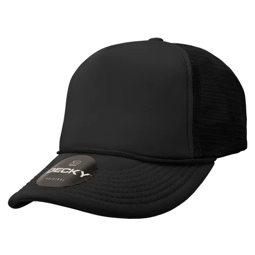 Decky 5 Panel High Profile Structured Foam Trucker Cap 211. Embroidery is available on this item.