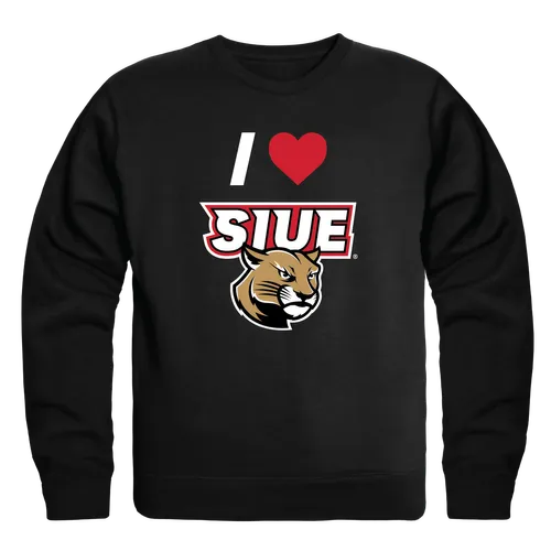 W Republic Southern Illinois Edwardsville Cougars I Love Crewneck 552-429