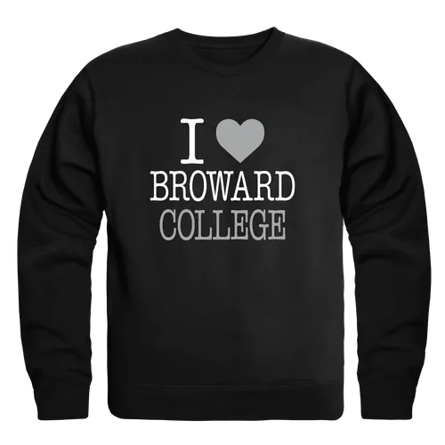 W Republic Broward College Seahawks I Love Crewneck 552-504