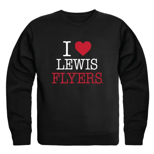 W Republic Lewis University Flyers I Love Crewneck 552-531