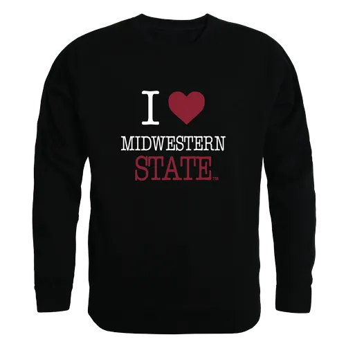 W Republic Midwestern State Mustangs I Love Crewneck 552-543