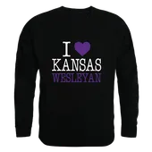 W Republic Kansas Wesleyan Coyotes I Love Crewneck 552-658