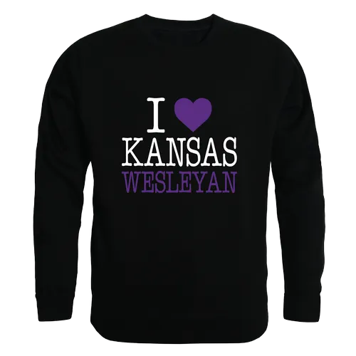 W Republic Kansas Wesleyan Coyotes I Love Crewneck 552-658