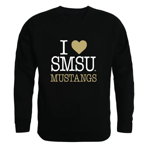 W Republic Southwest Minnesota State Mustangs I Love Crewneck 552-674