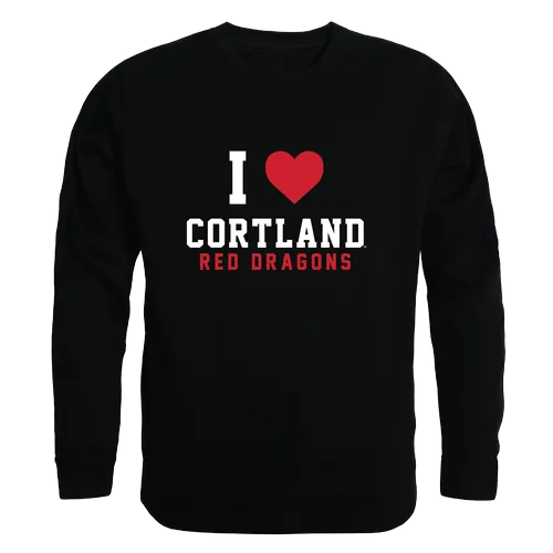 W Republic SUNY Cortland Red Dragons I Love Crewneck 552-712