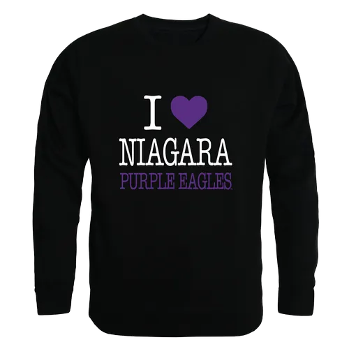 W Republic Niagara University Purple Eagles I Love Crewneck 552-723