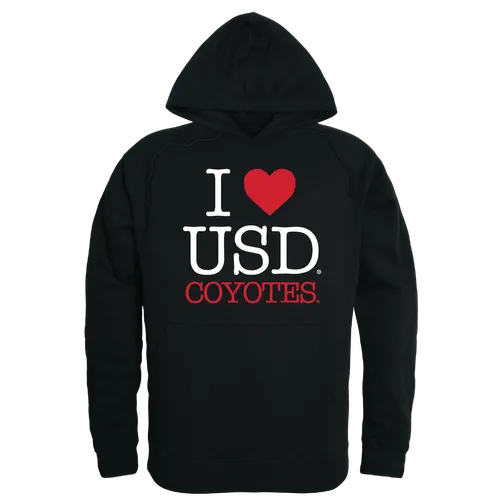 W Republic South Dakota Coyotes I Love Hoodie 553-148. Decorated in seven days or less.